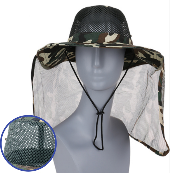 초암 밀리터리 사파리 정글모 농사 낚시 캠핑 밀짚 작업모자 그늘막 자외선차단, 넥커버 사파리모자-국방