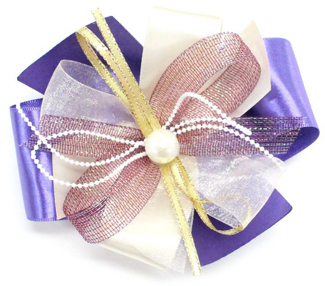 나모몰 핸드메이드 리본꽃 완성리본, 망사보우, 1개