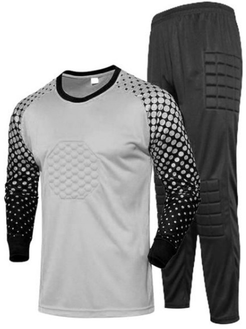 등산티셔츠 어린이용 패딩 골키퍼 축구 저지 및 바지 세트 긴 소매 셔츠 훈련 유니폼 소년 스포츠웨어