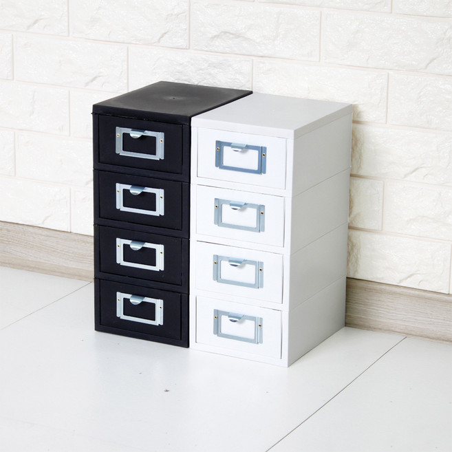 미니 서랍장 4단, 1개, 블랙