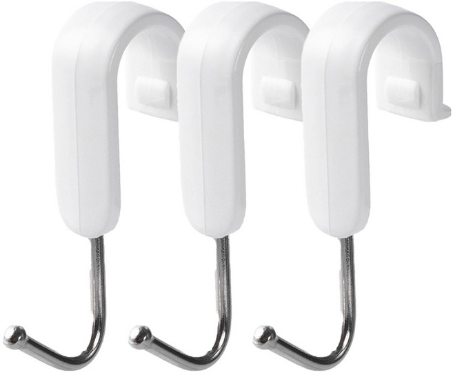 압축봉 S자 후크 고리, 7개, 화이트 13mm