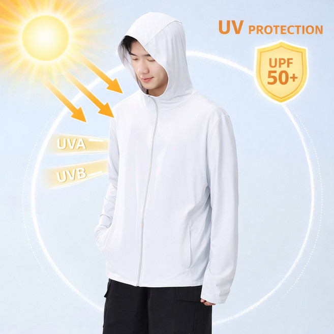 카이스코 데일리 아이스 쿨링 집업 여름 냉감 자외선 UV 차단 드라이쿨 긴팔 후드