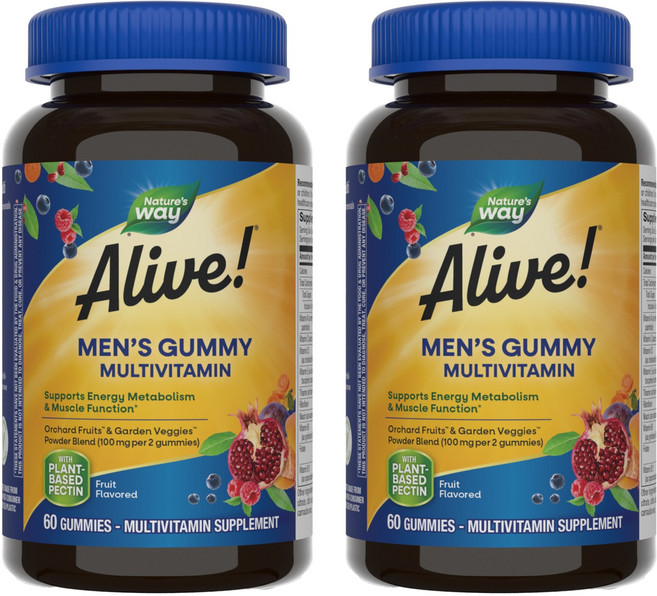 네이쳐스웨이 얼라이브! 남성용 멀티비타민 구미, 60정, 2개