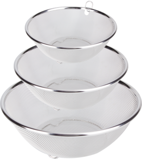 광영키친골드 높은 스텐 볼 바구니 채반 3종 세트 1호 20cm+3호25cm+5호30cm, 1개