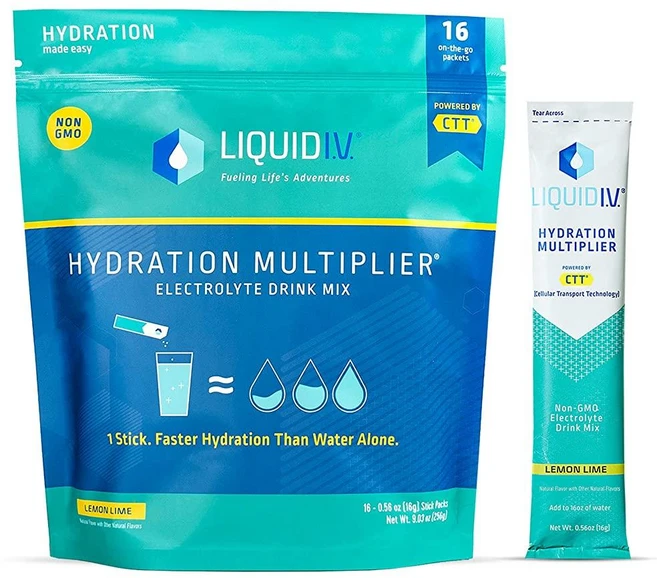 Liquid I.V. Hydration Multiplier 전해질 드링크 믹스 레몬 라임 개별포장 스틱, 16g, 16개, 1개 - 쿠팡
