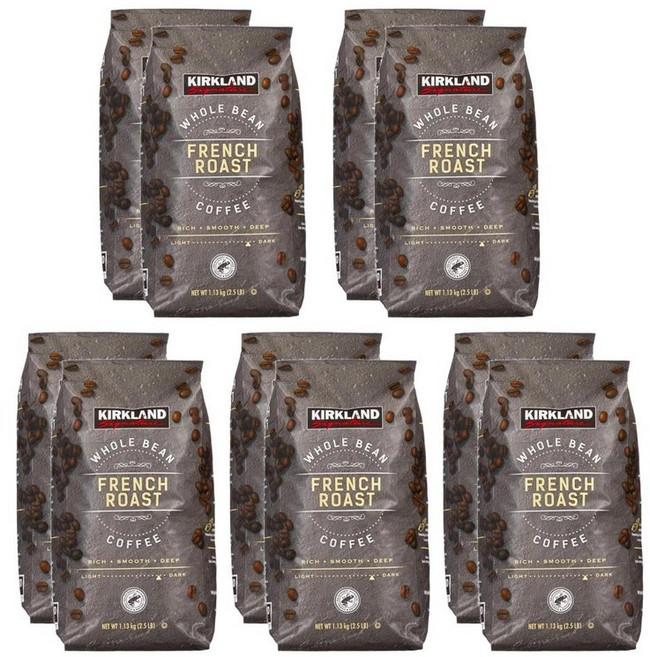 커클랜드 시그니처 프렌치 로스트 다크 홀빈 원두커피 1.13kg, 10개