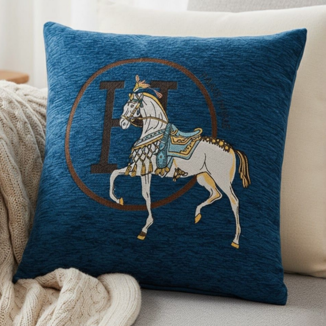 서플라이랩 H셔닐 프렌치디자인 쇼파쿠션 국산솜 포함 세트, 3마린네이비