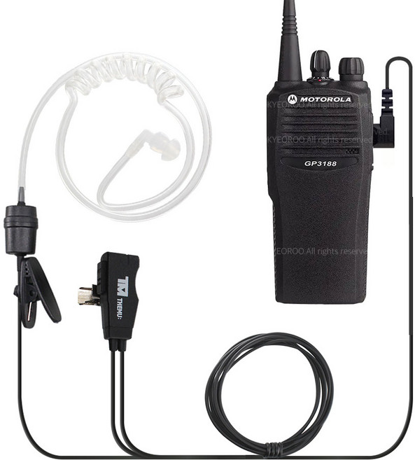 MOTOROLA GP3188/GP3688 무전기 전용 더뮤 이어폰 인이어 리시버 모토로라2핀