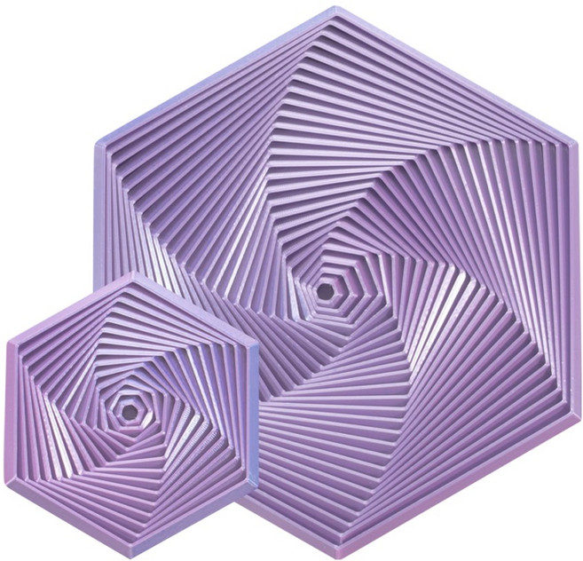 블랙홀 기하학 피젯 큐브 3D프린터 2종세트, (소+대) 연퍼플 (P204), 1개