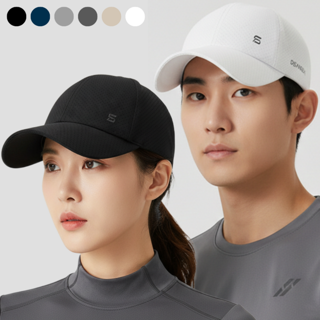 쿨브리즈 메쉬 러닝 모자, 1개, 블랙