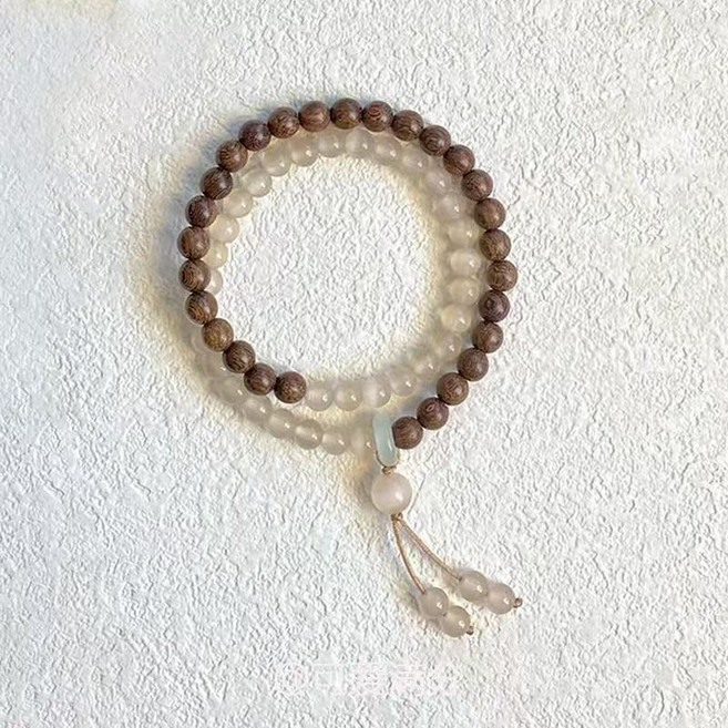 사업운 재물 행운 물고기 녹단목 액운퇴치 두줄 염주 팔찌 합장주