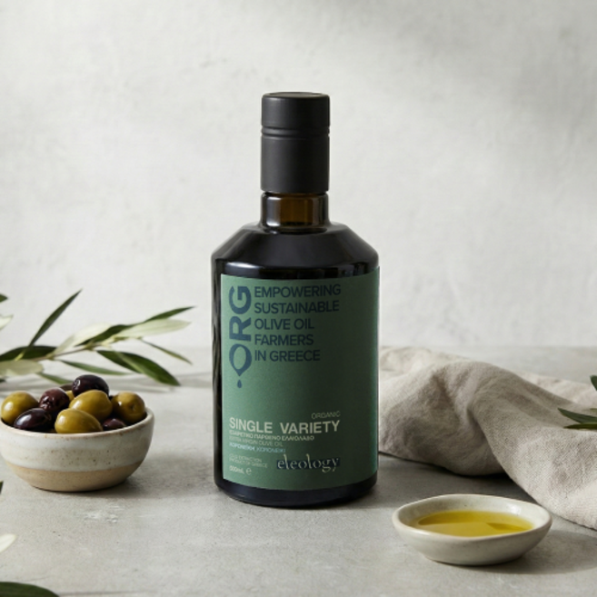 [임박할인][초고항산화] 항산화 3배 가격은 절반. 하이엔드 엑스트라버진 유기농 올리브오일. 엘레올로지 싱글버라이어티 500ml, 1개