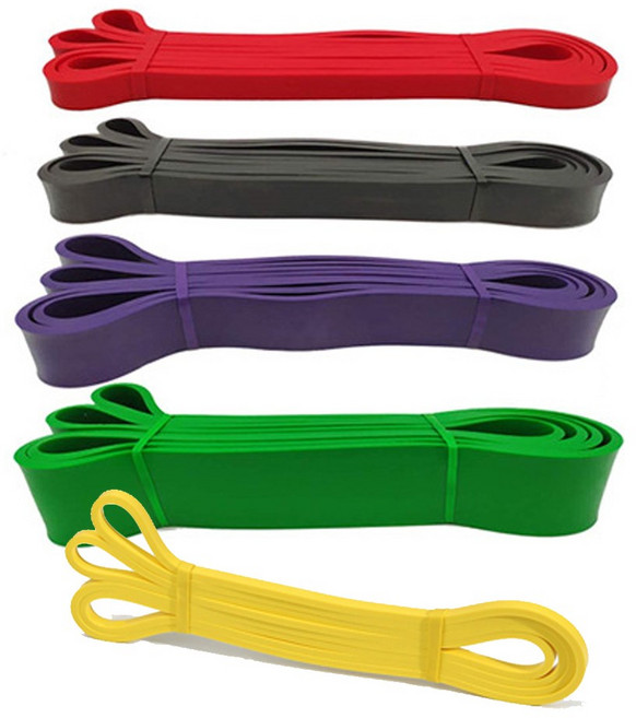 천연 라텍스 파워 밴드 풀업 치닝 디핑 저항 고무 튜빙 근력 탄력 밴드 루프 턱걸이 철봉 보조 홈트, 1개, 옐로우