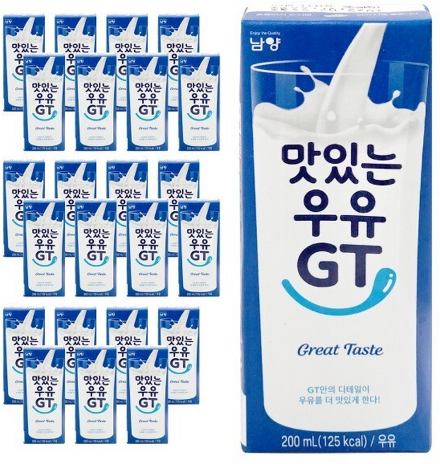 남양 맛있는우유 GT 멸균 우유 흰우유, 200ml, 24개