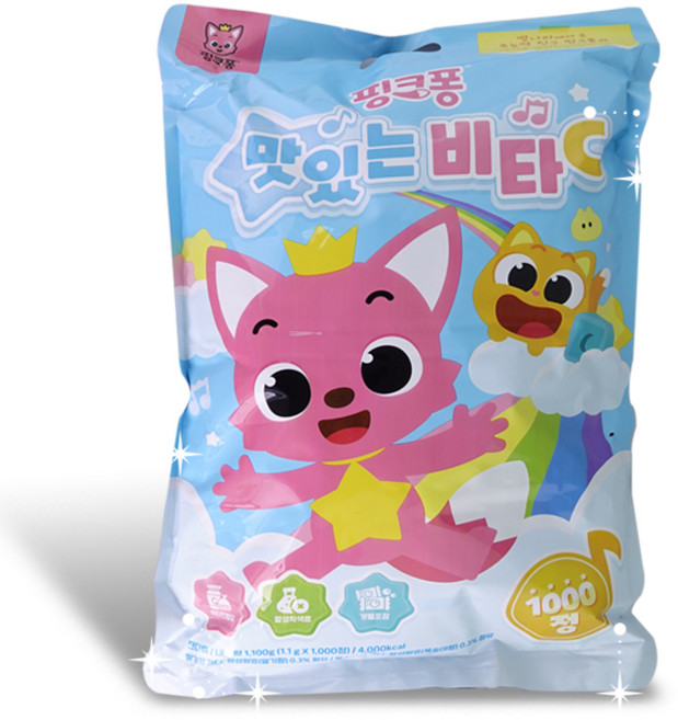 핑크퐁 맛있는 비타C 1000정 키즈비타민 약국사탕, 3개
