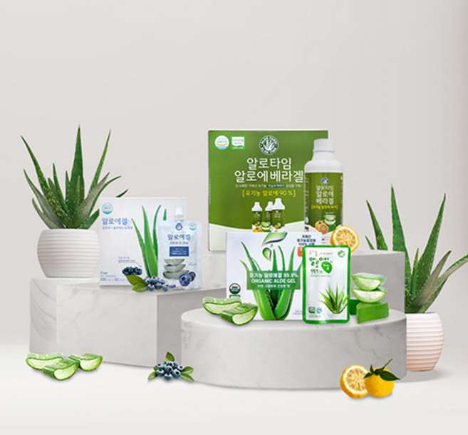 거제 먹는 알로에 겔 유기농 베라 유자맛 99.9% 맛 3종 원액 마시는 즙 알로에팜, 1.05L