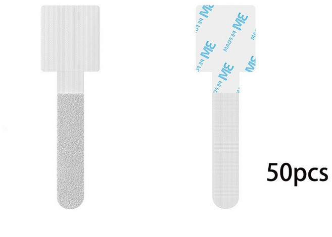 50개 나일론 케이블 클립 책상 벽용 접착식 와이어 정리기 가정 또는 사무실용 다기능 관리, 50pcs white