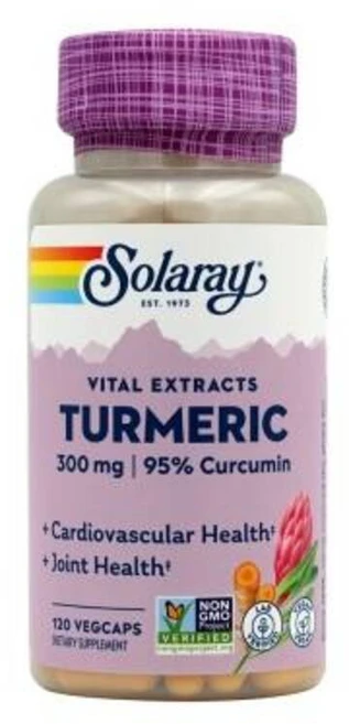 [Solaray] 솔라레이 바이탈 추출물 터메릭 300 mg 120 베지캡슐, 120정, 1개 - 쿠팡