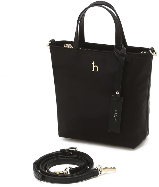 [선물추천][인기BEST] 헤지스 블랙 나일론 퍼피로고 나일론 토트 크로스백S