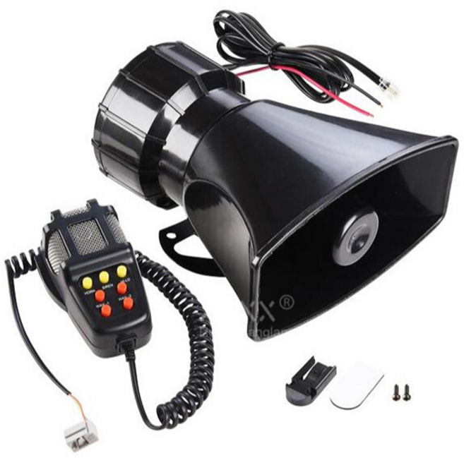 데일리쇼핑 자동차 차량용 마이크혼 보이스혼 싸이렌 빵빵이 크락션 싸이키 긴급출동 에어혼 카마이크, 80W 6기능 신형 보이스혼, 1개