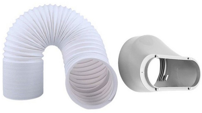이동식 에어컨 자바라 칸막이 창문형 주름관 배기호스 주방 덕트 부품, 1개, 1.5m 15cm 덕트+15cm 평면 노즐