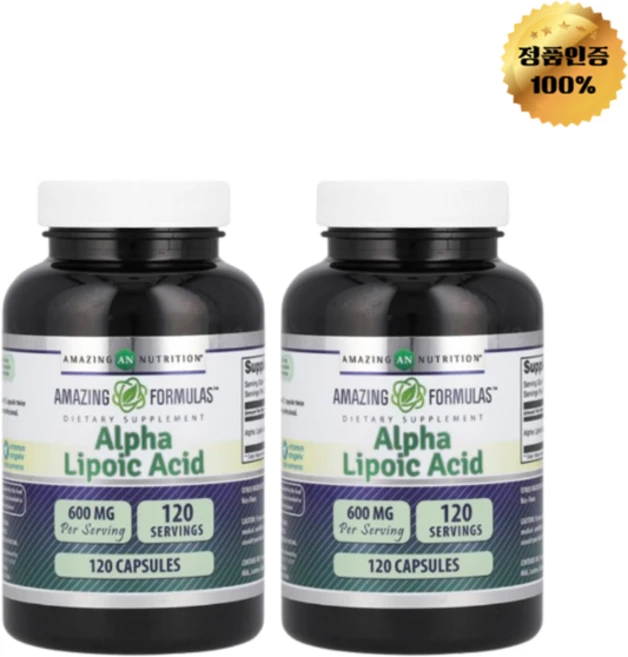 1+1 어메이징뉴트리션 알파리포산 600mg 캡슐 120정, 2개 - 쿠팡