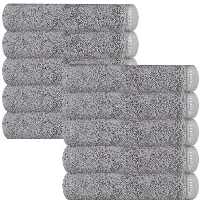 송월타월 솔리드 무지 40 타올 200g 뱀부얀, 라이트그레이, 10개