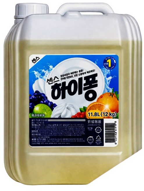 20팩대량센스 하이퐁 주방세제 12kgx20통 대용량말통, 20개, 12kg