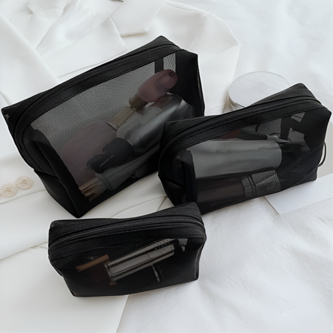 바루본 여행용 화장품 메쉬 파우치 매쉬 수납 휴대용 다용도 사각 파우치