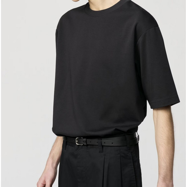 [일본정품]유니클로 U 에어리즘 면 코튼 5부 소매 크루넥 티셔츠 오버사이즈 475355