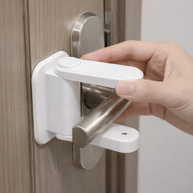 라이크토브 현관문안전고리 문고리잠금장치, 1개, 화이트