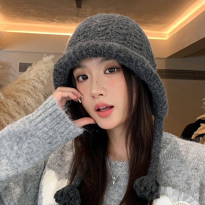 秋冬純色護耳雷鋒帽 防寒保暖大頭圍帽子 時尚休閒百搭女帽
