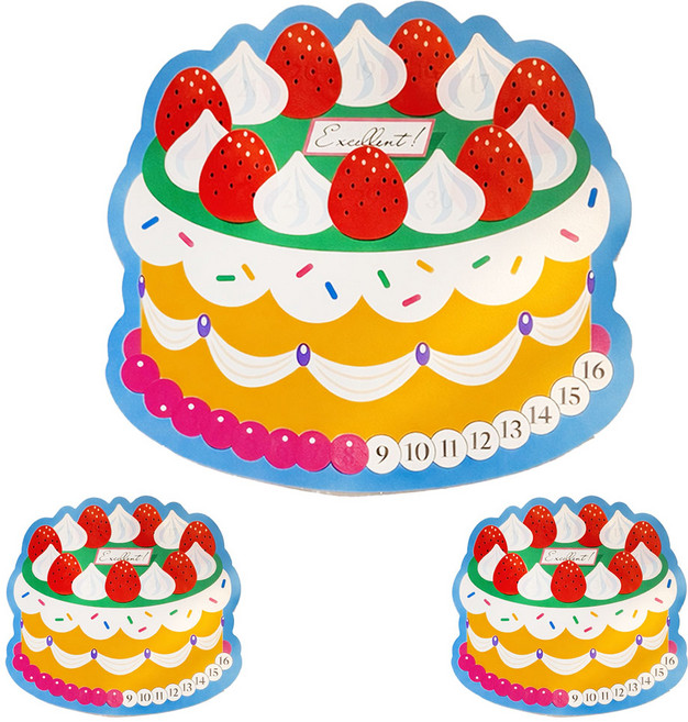 포포샵 칭찬 스티커 판세트, 3세트, 케이크