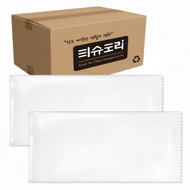 티슈도리 업소용 고급형 개별포장 두꺼운 52g 60g 72g 85g 100g 엠보 일회용 물티슈 무지 1000매 2000매, 1개, 600개입