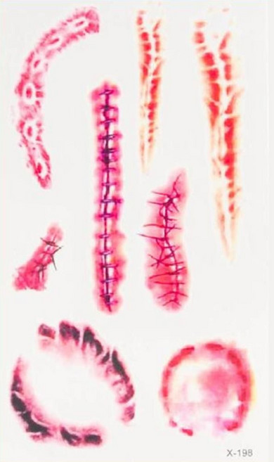 할로윈분장 이빨자국 꼬맨자국 타투스티커 할로윈의상 할로윈코스튬 할로윈파티소품 할로윈파티