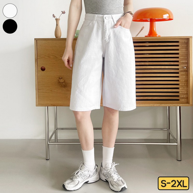 여리진 여성용 면 코튼 5부 버뮤다 팬츠 반바지