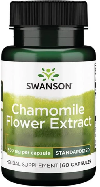 Swanson 스웬슨 카모마일 꽃 추출물 60개 글루텐 프리 캡슐 1회 섭취당 500mg 대두 무첨가 유전자변형무 GMO 무 무취, 1개 - 쿠팡