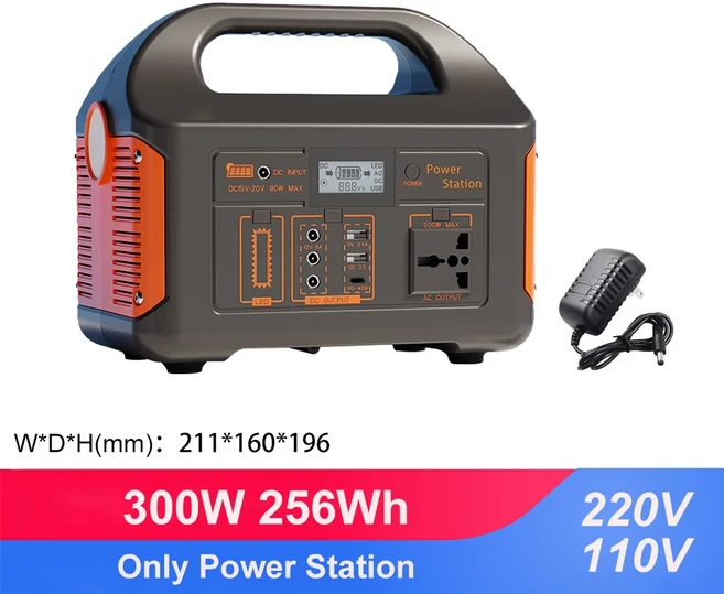 Gaiaray 100W 휴대용 발전소 순수 사인파 태양열 110V220V UPS 캠핑 충전 스테이션 보조베터리, 02 300W Power Station, 02 110V, 01 US