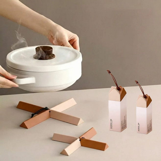 사볼레 실리콘 냄비받침 1+1, 1개, 브라운 1세트