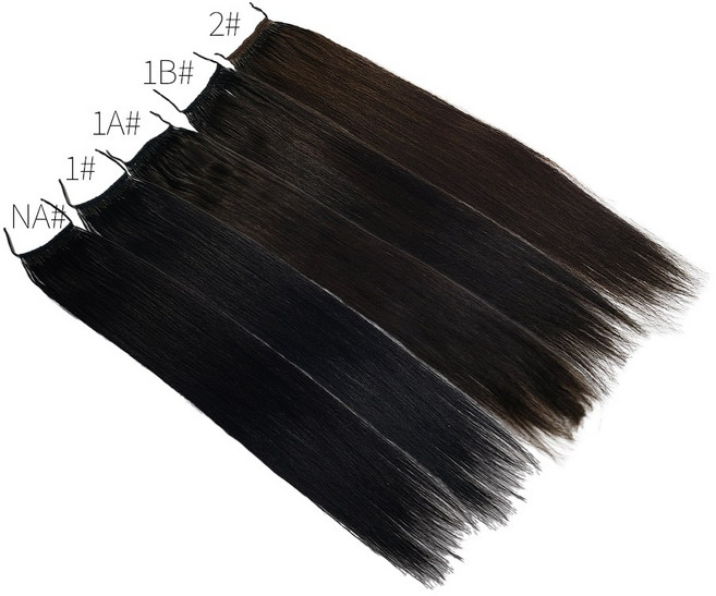 뉴노팁 100%인모 전문가용 붙임머리, 1개, 24인치-1A#