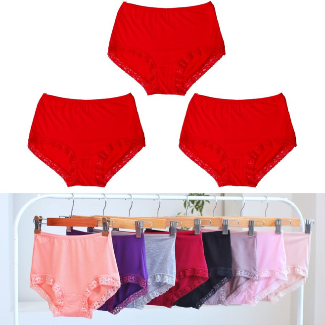 국산 여성 자연섬유 레이스 노라인 엄마 모달 천연섬유 팬티 3P