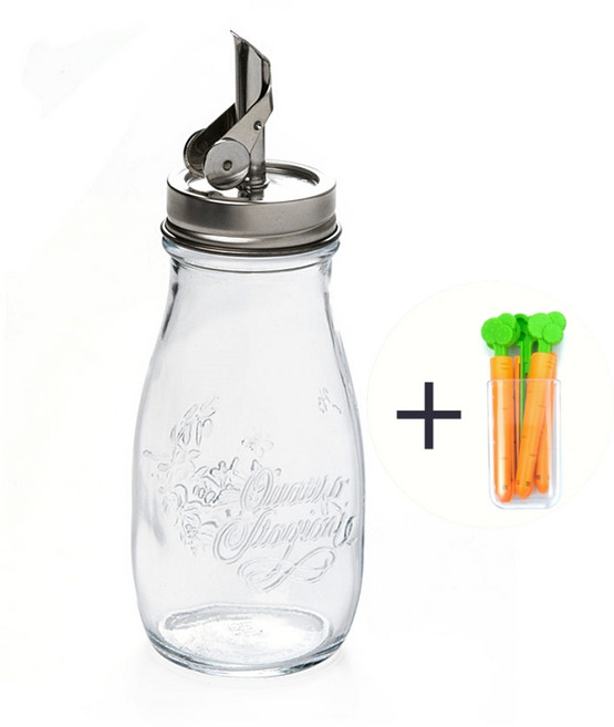 보르미올리 글라스 오일병 400ml + 당근봉지집게 2P세트, 1개