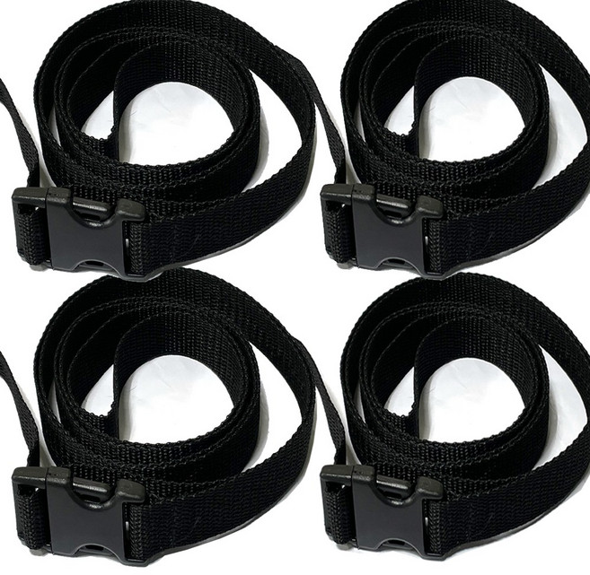 [국산] 버클형 스트랩 웨빙끈 수납정리용 생활용품 보관벨트 토퍼 이불 결박 공구 조임 이동벨트 bt011, 4개, 블랙 폭2.5 길이250cm