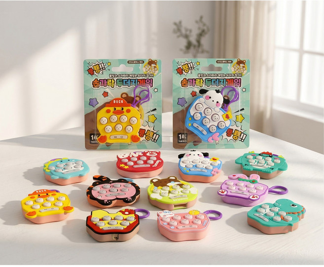 엘리토 동물 캐릭터 두더지 게임 키링 말랑 실리콘 12종, 1개, 12종 랜덤