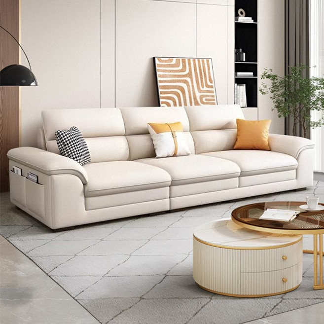 엘티제이 LTJD2323 3인용 가죽소파 가성비 거실용 신혼 가구, 아이보리-210