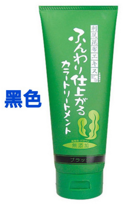 利尻昆布 北海道染髮護髮乳 溫和遮蓋白髮 自然蓬鬆 無添加配方, 1個, 黑色,北海道利尻昆布染髮劑