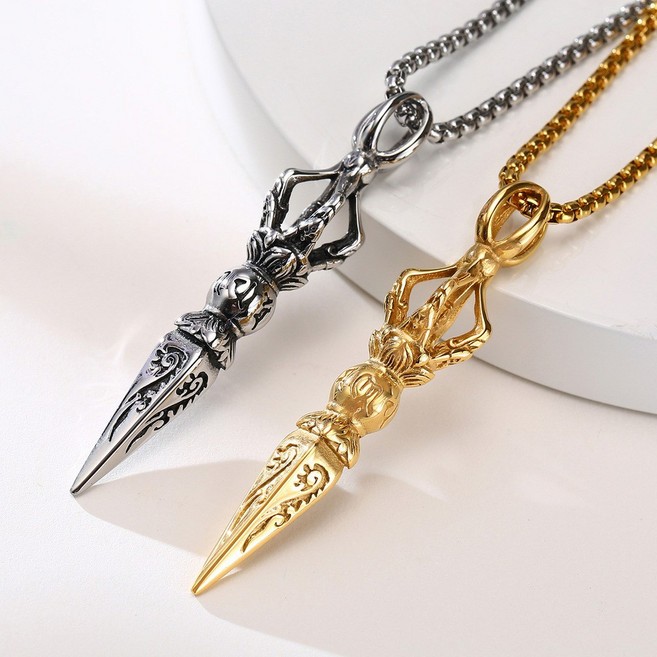 금강저목걸이 옴마니반메훔 수호부 수호신 액운제거 액운방지 금강저 펜던트 불교 목걸이