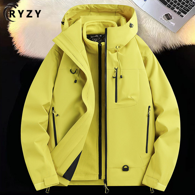RYZY 品牌 三合一衝鋒衣 石墨烯內膽 加厚保暖外套 拼色防風外套 戶外登山滑雪外套 騎行越野外套