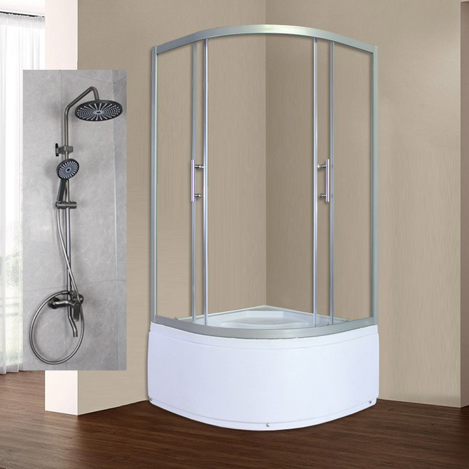 이동식 샤워 부스 간이 농막 공원 왼쪽 샤워실 캠핑 2x1 9 85 욕실칸막이, 90 90 195CM 세트, 증기를 함유하지 않다