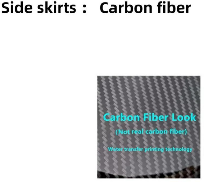 지리 싱위에 몬자로 좌우 범퍼 립 스포일러 프로텍터 사이드 스커트 바디 키트, 1개, 3. Carbon fiber look